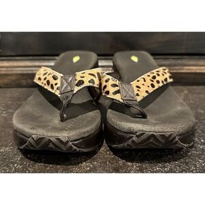 Volatile Sz 1 Brown Tan‎ Multi Animal Leather Hair Sandals